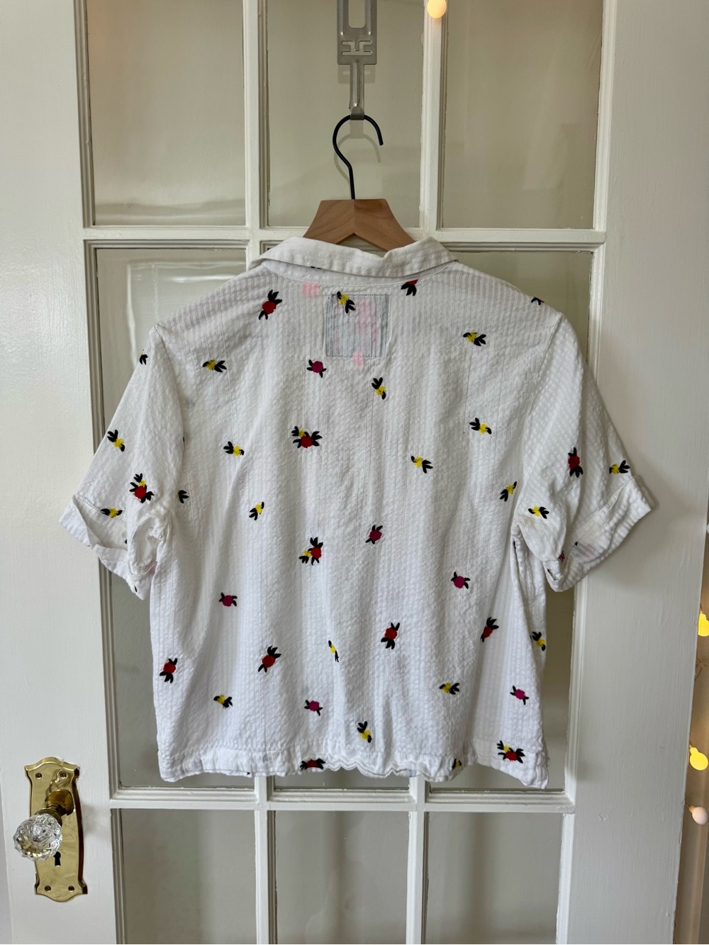 Superdry Floral Embroidery Button-Down Short-Sleeve Shirt - Picture 2 of 4